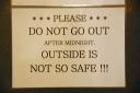 Warning on the guesthouse door