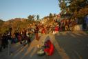 Indians watching the sun set