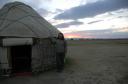 Me beside our yurt