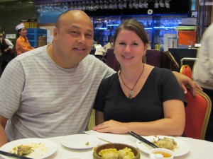 David and Megan eating dim sum in Chinatown