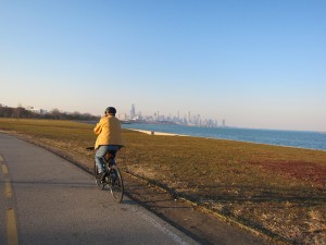 Riding North toward the loop