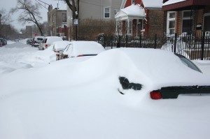 Snowed in street