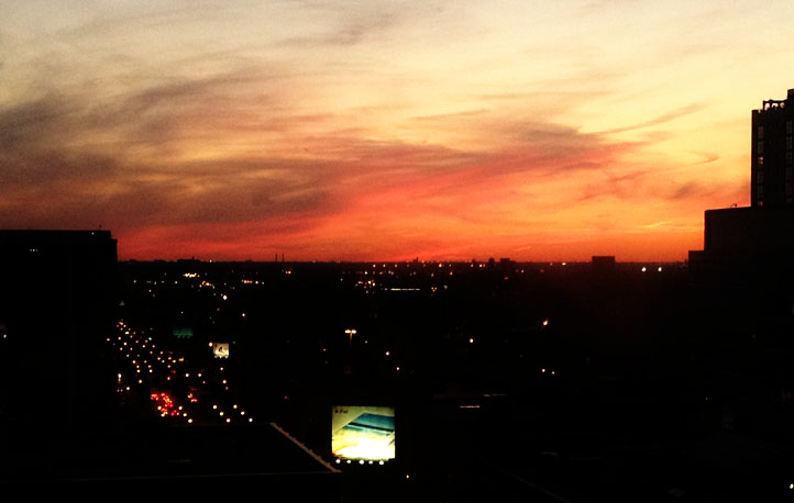 Tail end of sunset over the West Loop